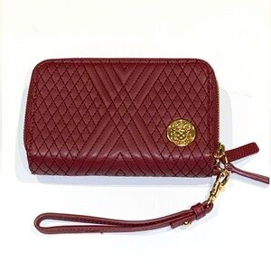 Vince Camuto burgundy/maroon quilted wristlet & wallet NWOT